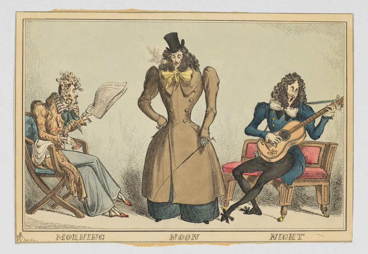 Morning Noon and Night by William Heath, print, 1829