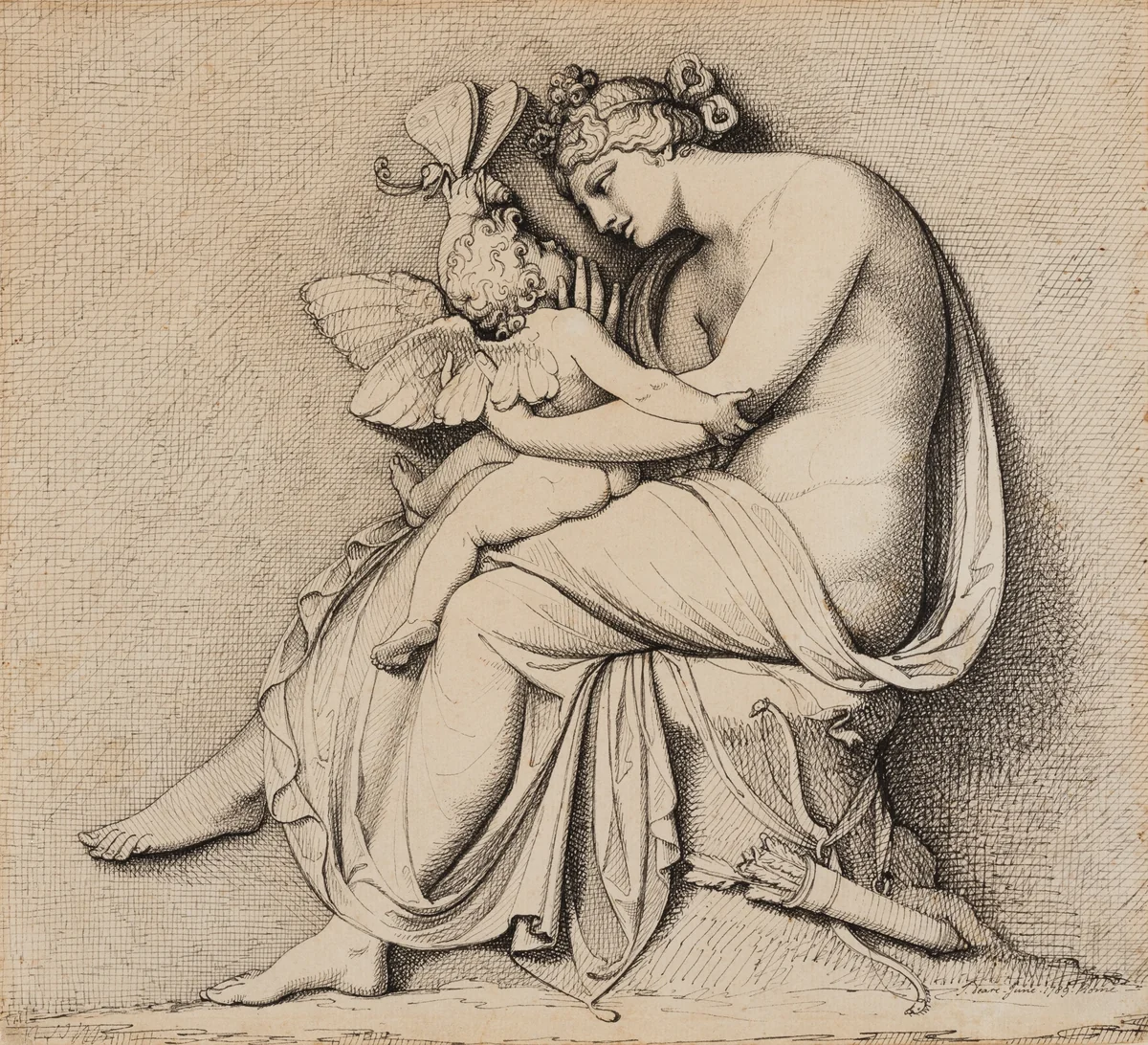 Venus and Cupid by John Deare, drawing, 1789