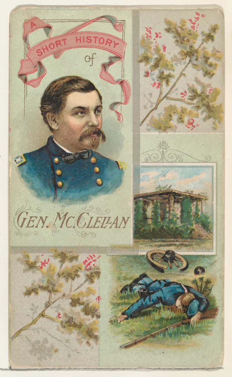 A Short History: General George B. McClellan, from the Histories of Generals series (N114) issued by W. Duke, Sons & Co. to promote Honest Long Cut Smoking and Chewing Tobacco by W. Duke, Sons & Co., print, 1888