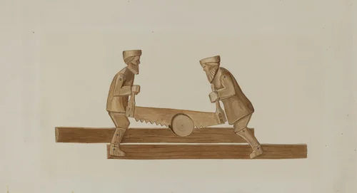 "Lumbering" by American 20th Century, index of american design, 1935-1942