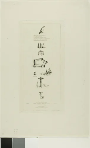 Rebus: Béranger was not Really Strong, for he Never had the Key of the Fields by Charles Meryon, print, 1863
