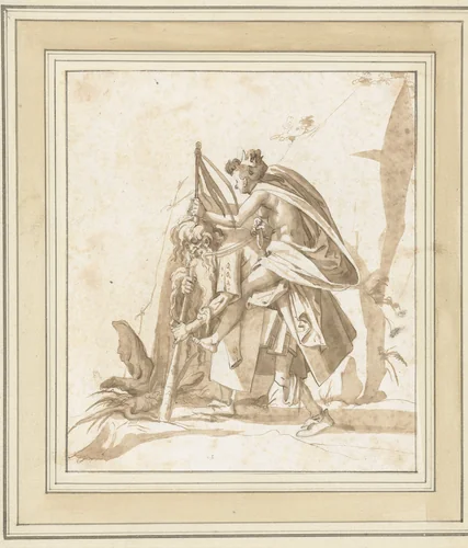 Aristoteles en Phyllis by Arent van Bolten, drawing, 1583-1625