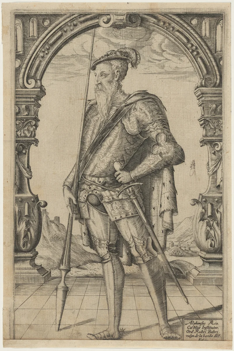 Alphonso, King of Castile by William Rogers, print, 1602