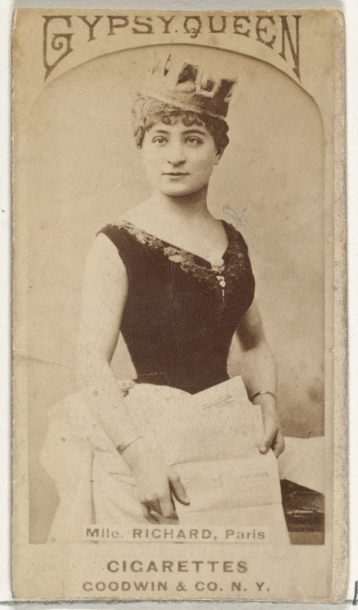 Mlle. Richard, Paris, from the Actors and Actresses series (N171) for Gypsy Queen Cigarettes by Goodwin & Company, photograph, 1886-1890