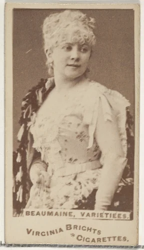 Beaumaine, Varietiees, from the Actors and Actresses series (N45, Type 1) for Virginia Brights Cigarettes by Allen & Ginter, photograph, 1885-1891