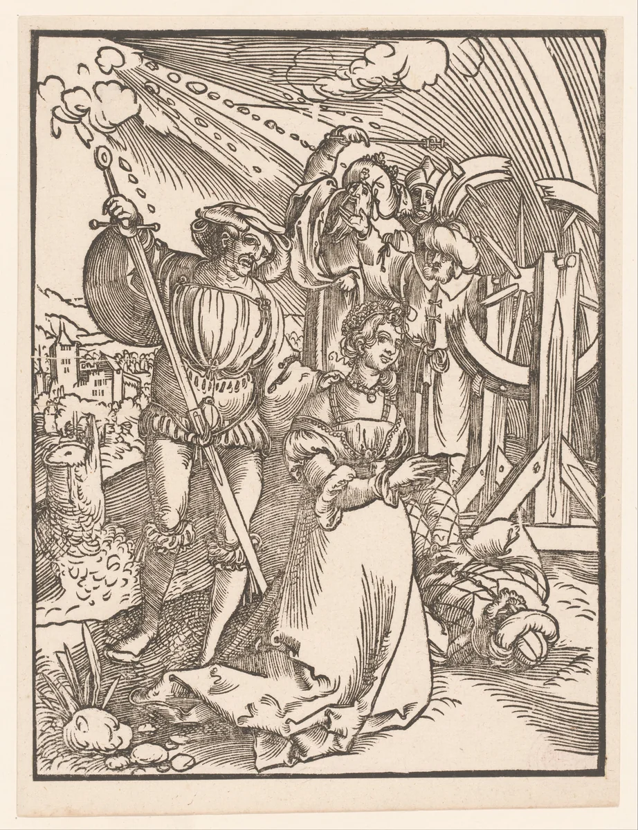 Martelaarschap van de heilige Catharina by anonymous, print, 1510-1550
