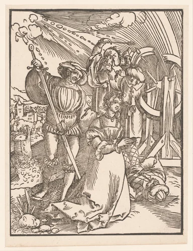 Martelaarschap van de heilige Catharina by anonymous, print, 1510-1550