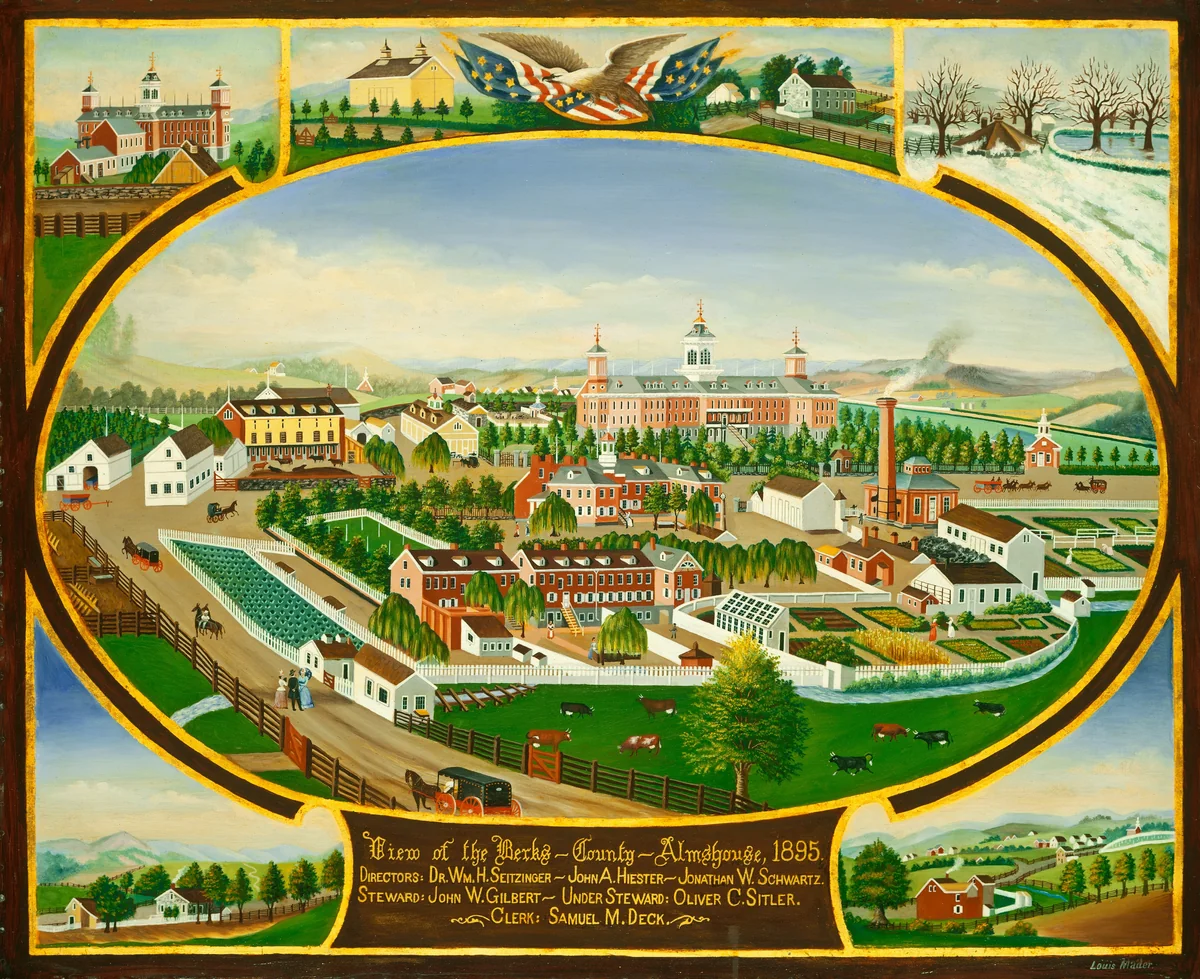 Berks County Almshouse, 1895 by Louis Mader, painting, 1895