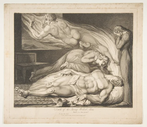 Death of the Strong Wicked Man, from "The Grave," a Poem by Robert Blair by William Blake, print, 1808