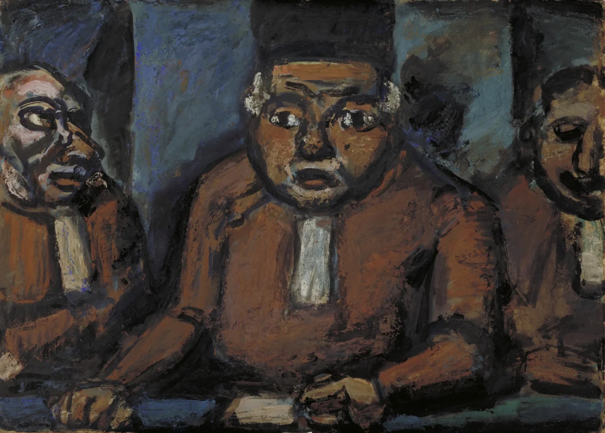 The Three Judges by Georges Rouault, drawing, 1913