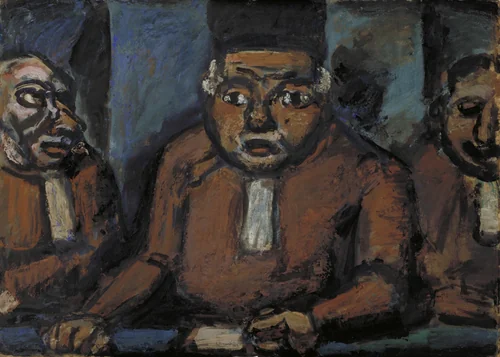 The Three Judges by Georges Rouault, drawing, 1913