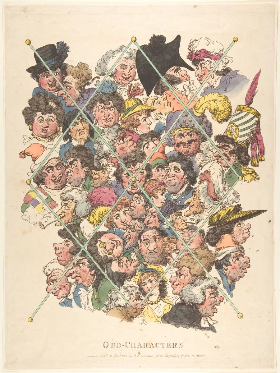 Odd Characters by Thomas Rowlandson, print, 1801