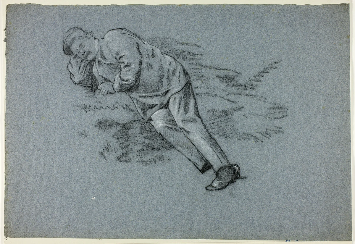 Sleeping Man by Henry Stacy Marks, drawing, 1880-1898