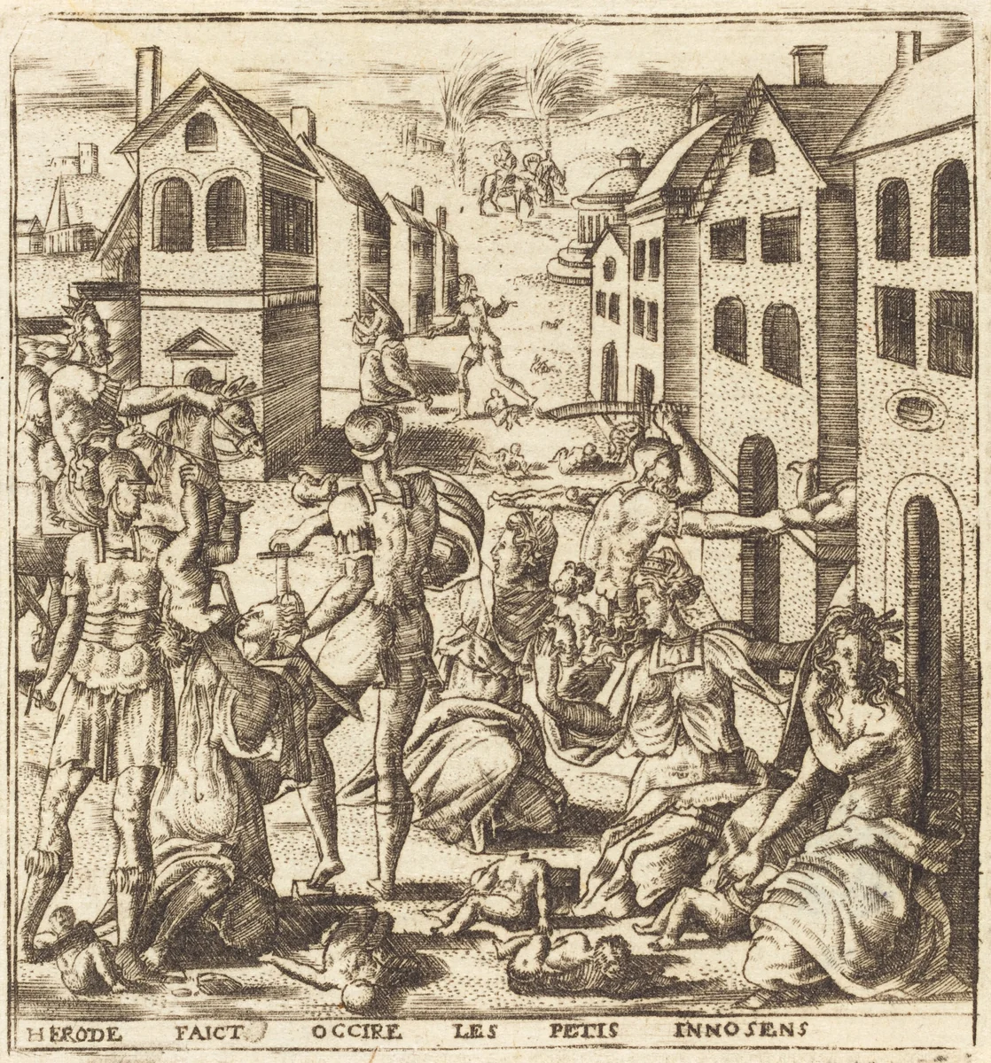 The Massacre of the Innocents by Léonard Gaultier, print, 1576-1580