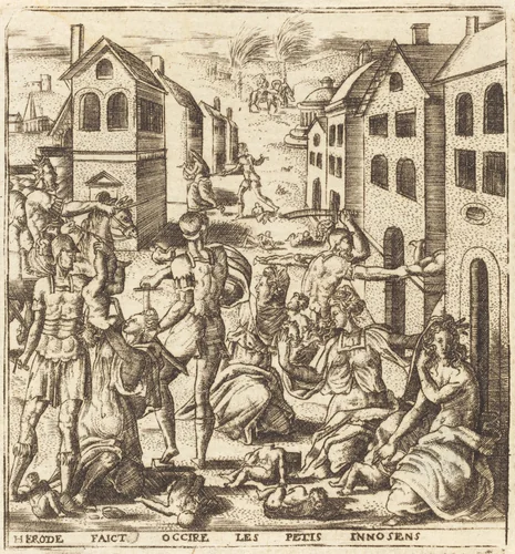 The Massacre of the Innocents by Léonard Gaultier, print, 1576-1580