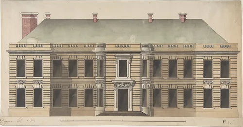 Elevation for a Palace Façade by Degana, drawing, 1770