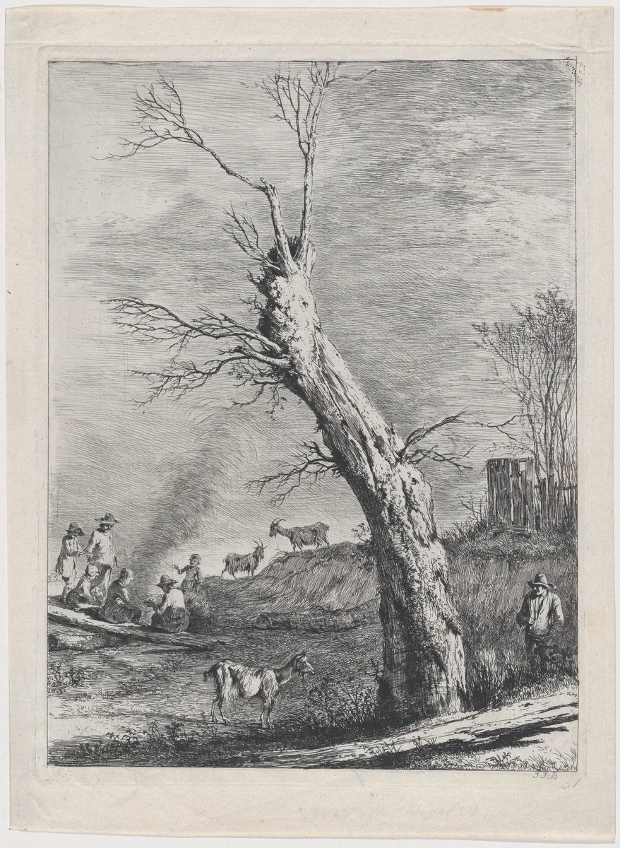 Winter, after a drawing completed in Saint-Chamond by Jean Jacques de Boissieu, print, 1795