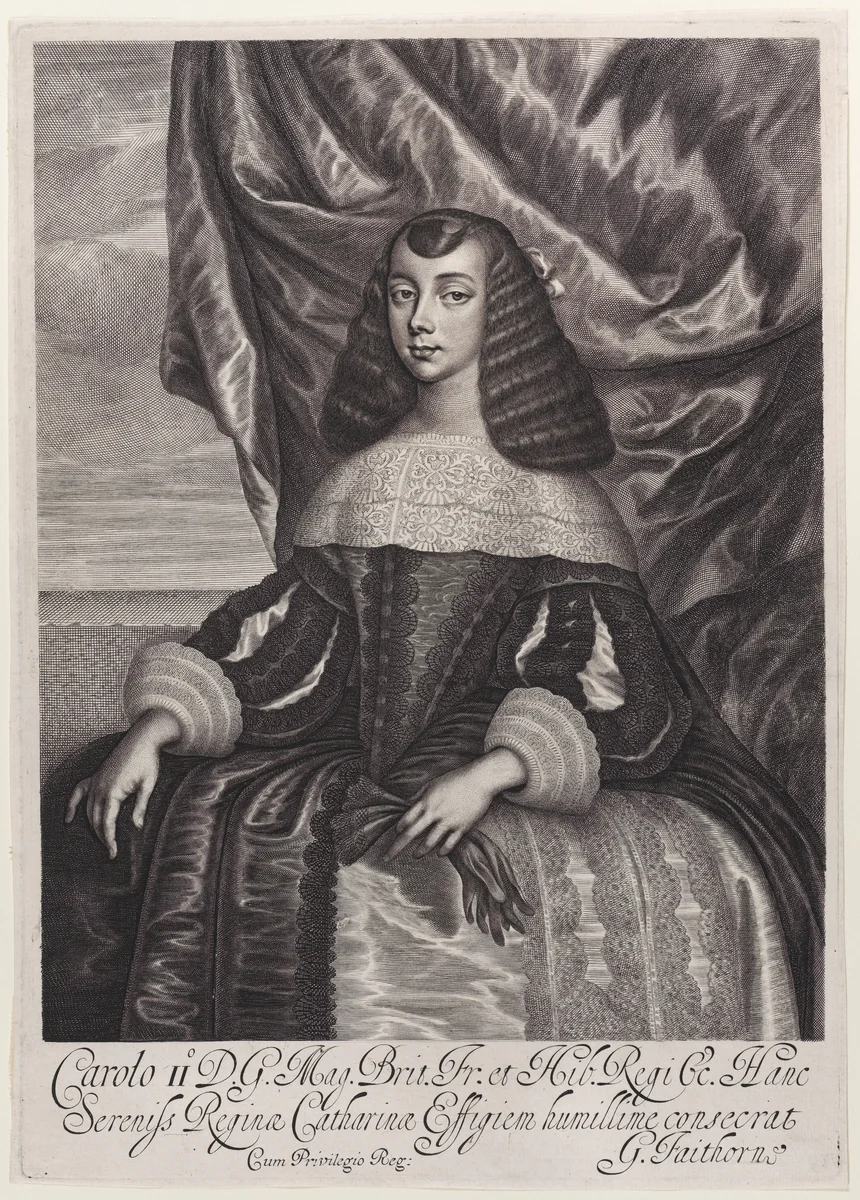 Catherine of Braganza by William Faithorne, print, 1662