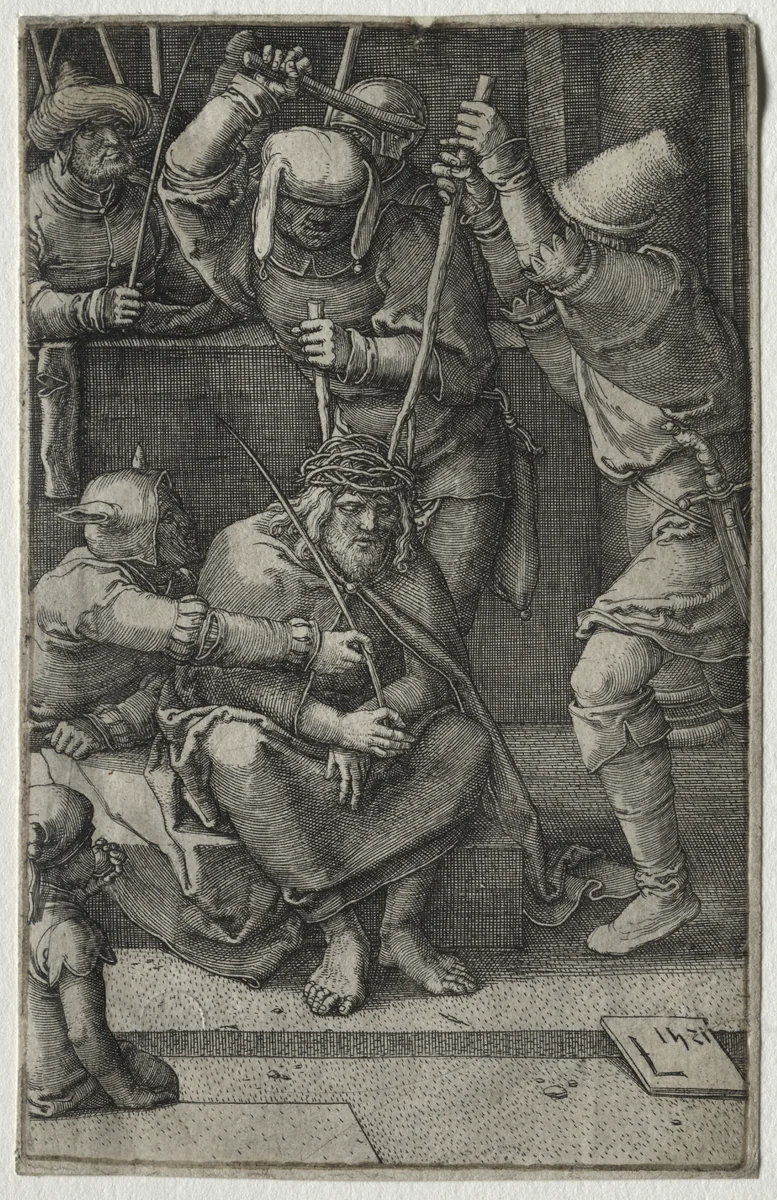 The Passion: Christ Crowned with Thorns by Lucas van Leyden, print, 1521