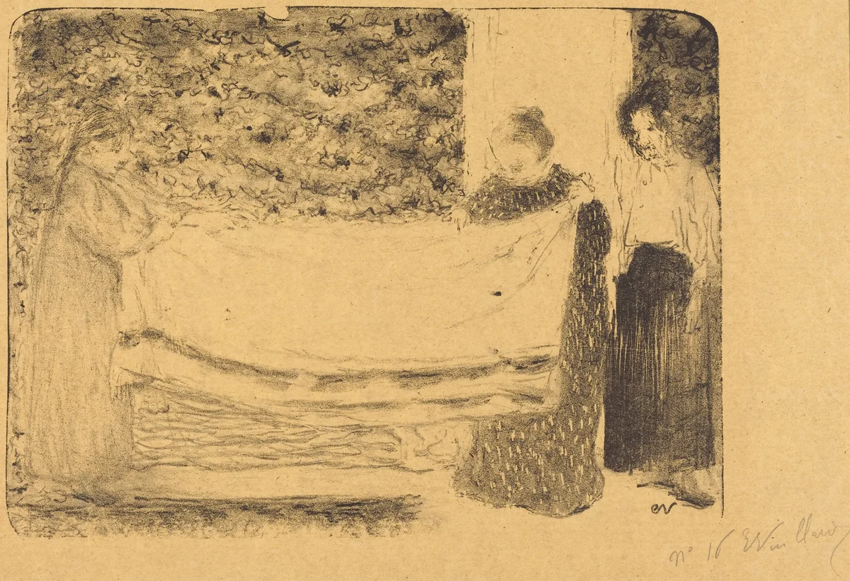 Folding the Linen (Le pliage du linge) by Edouard Vuillard, print, 1893