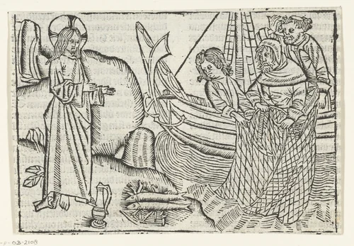 Wonderbare visvangst by Unknown, print, 1480-1500