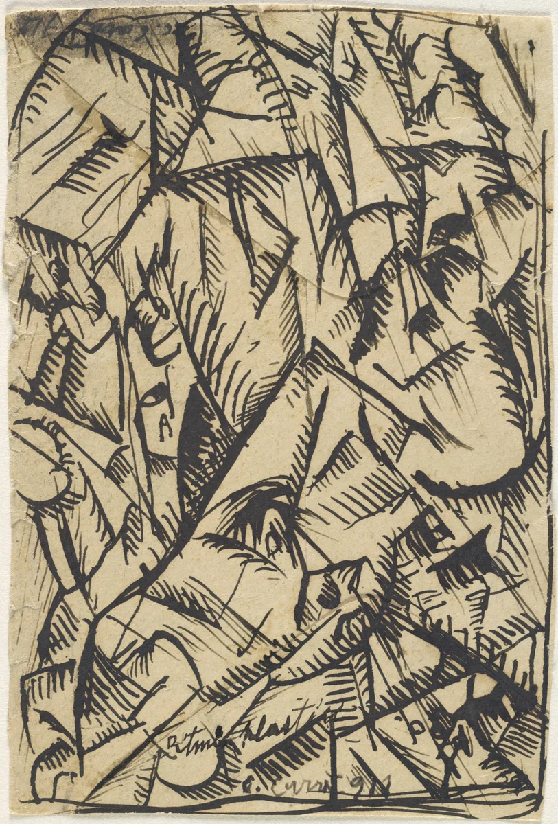 Ritmi Plastici by Carlo Carrà, drawing, 1911