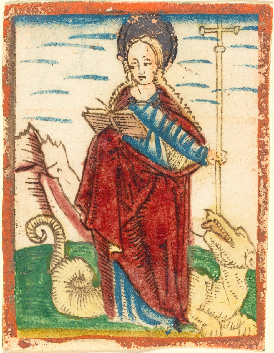 Saint Margaret by German 15th Century, print, 1480-1490