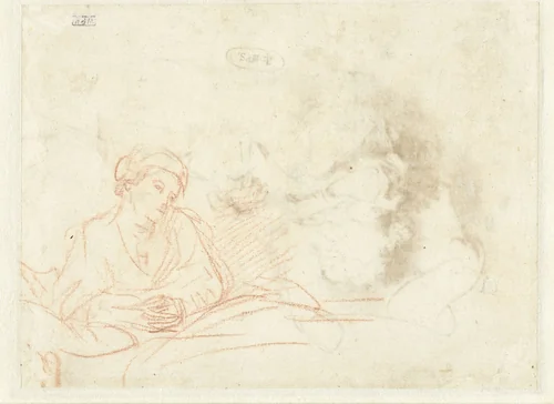 Saskia in Bed by Rembrandt van Rijn, drawing, 1635