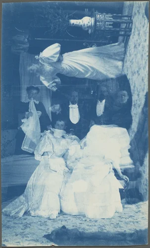 Untitled (Double exposure of several people in interior) by American 19th Century, photograph, 1890-1919