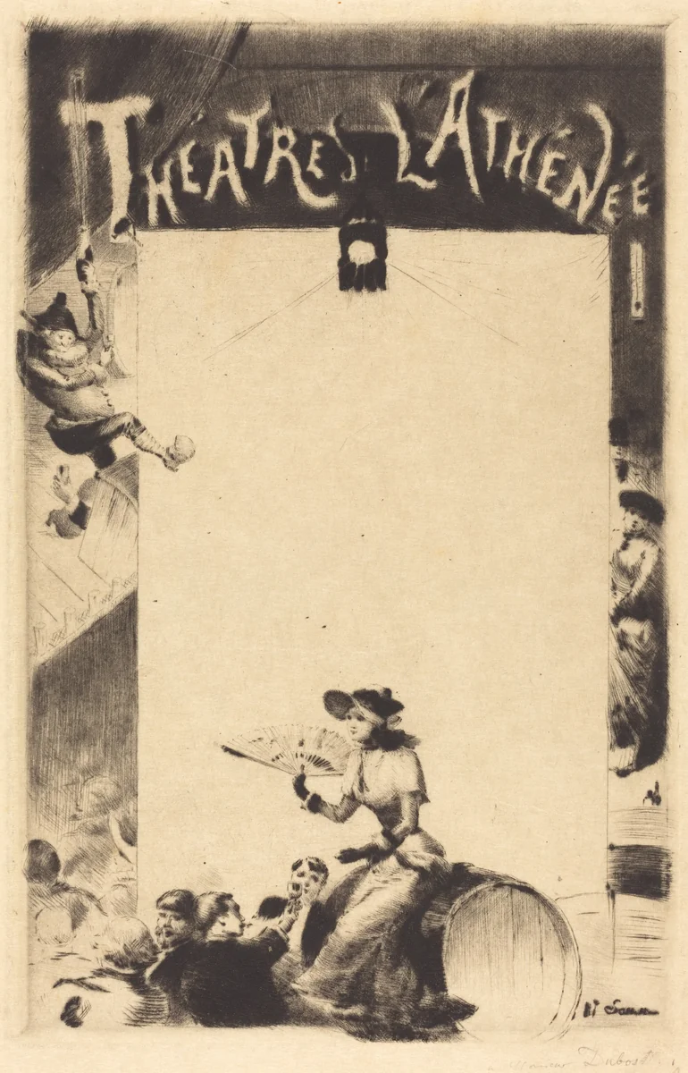 Program for "Théatres l'Athénée" by Henry Somm, print, 1881