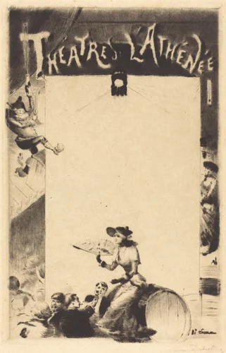 Program for "Théatres l'Athénée" by Henry Somm, print, 1881