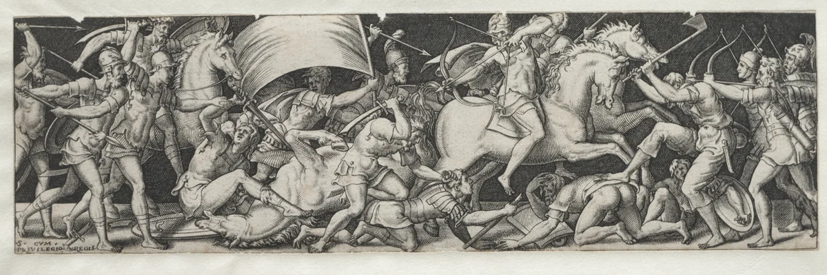 Combats and Triumphs No. 9 by Etienne Delaune, print, 1550-1572