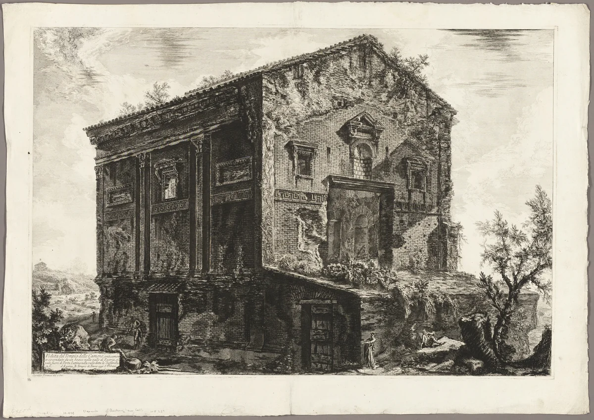 View of the Temple of the Camenae, from Views of Rome by Giovanni Battista Piranesi, print, 1773