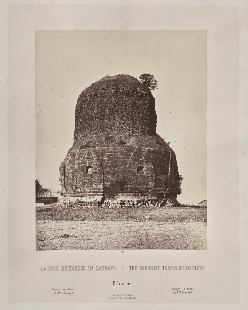 The Boodhist Tower of Sarnath, Bénarès by Louis-Théophile Marie Rousselet, photograph, 1865-1870