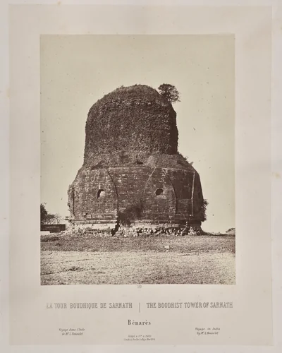 The Boodhist Tower of Sarnath, Bénarès by Louis-Théophile Marie Rousselet, photograph, 1865-1870
