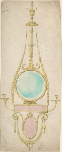Design for a Girandole with a Circular and Oval Glass by Sir William Chambers, drawing, 1745-1800