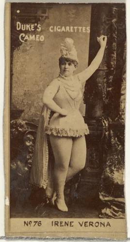 Card Number 76, Irene Verona, from the Actors and Actresses series (N145-4) issued by Duke Sons & Co. to promote Cameo Cigarettes by W. Duke, Sons & Co., photograph, 1880-1889