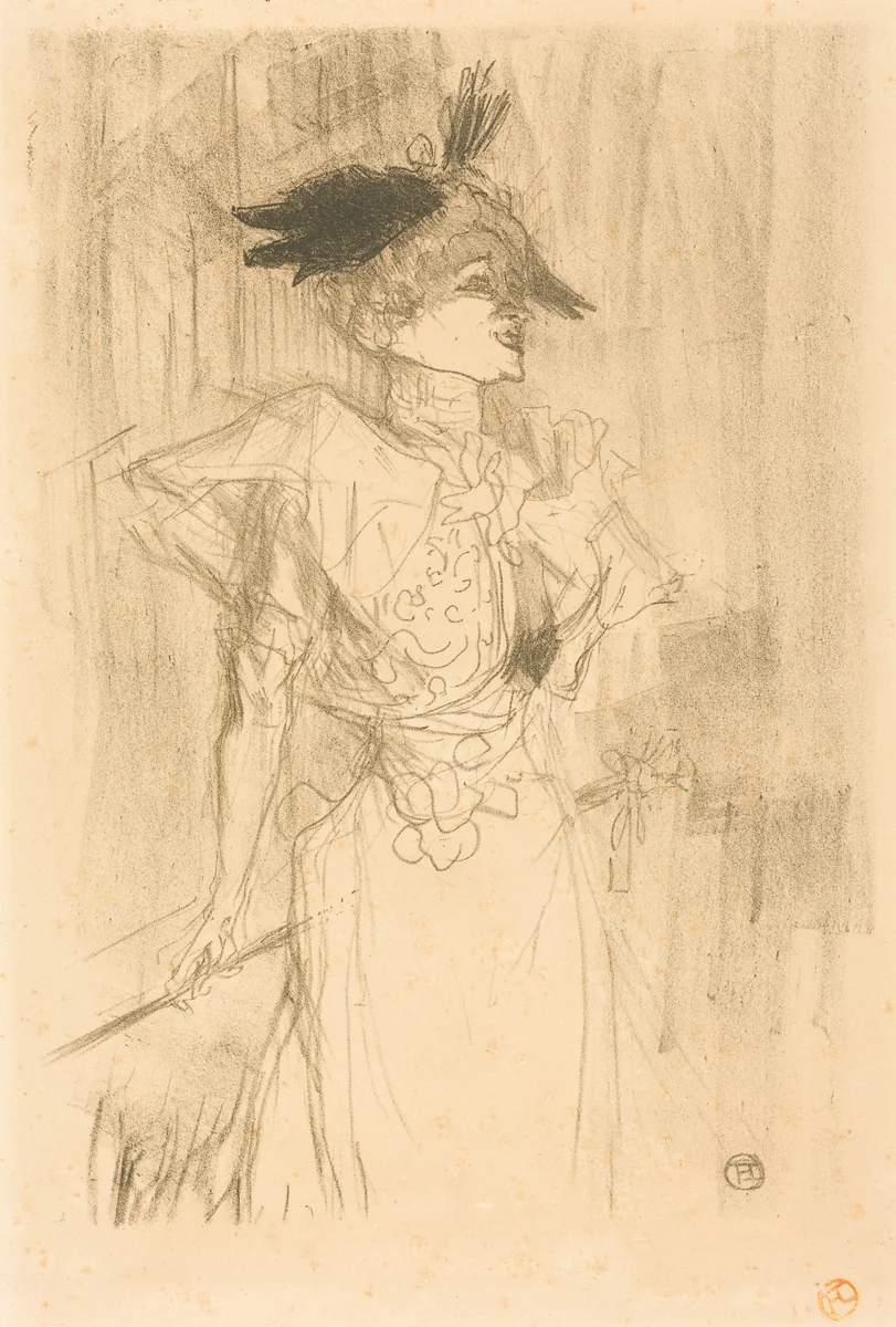 Mlle. Marcelle Lender, Standing (Mlle. Marcelle Lender, debout) by Henri de Toulouse-Lautrec, print, 1895