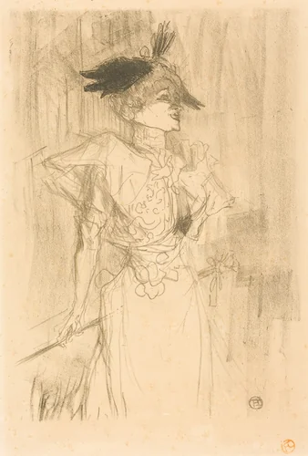 Mlle. Marcelle Lender, Standing (Mlle. Marcelle Lender, debout) by Henri de Toulouse-Lautrec, print, 1895