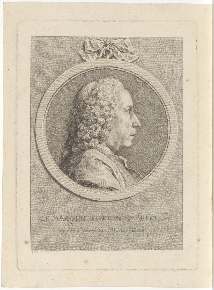 Le Marque Scipion Maffei by Pariset, print, 1750