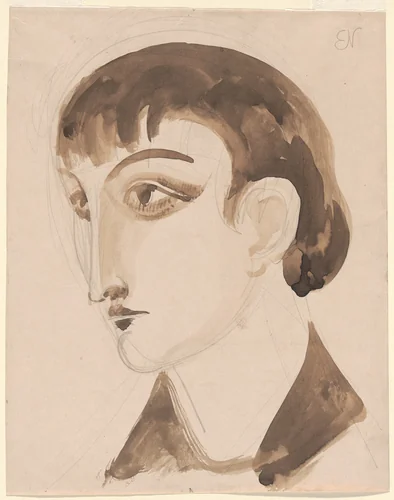 Head of a Woman by Elie Nadelman, drawing, 1923