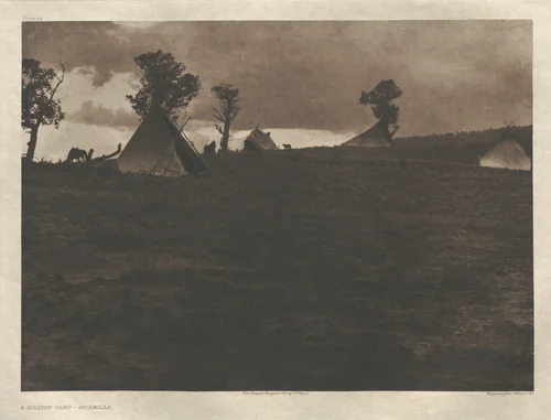 Portfolio I, Plate 24: A Hilltop Camp-Jicarilla by Edward Curtis, other, 1904