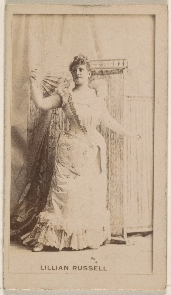 Lillian Russell, from the Actresses series (N245) issued by Kinney Brothers to promote Sweet Caporal Cigarettes by Kinney Brothers Tobacco Company, photograph, 1890