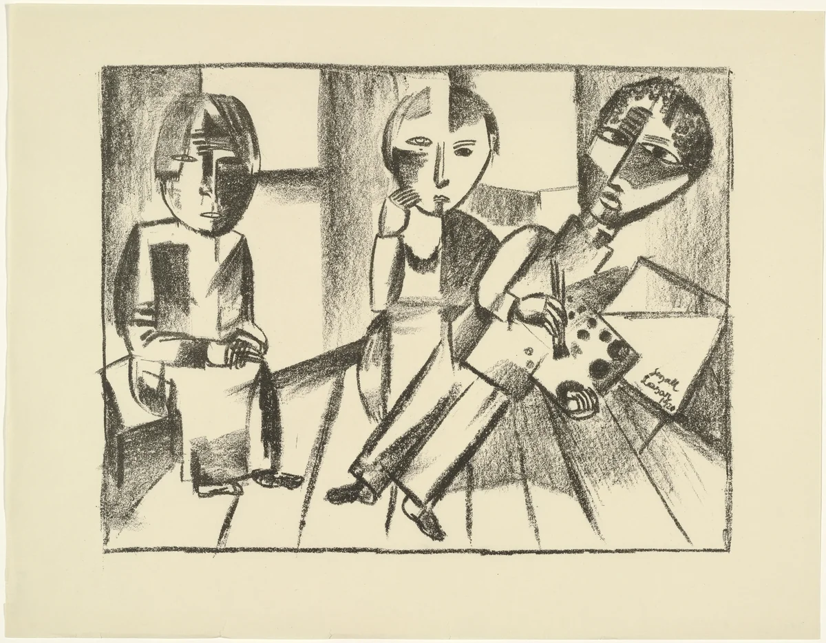 In the Studio (Im Atelier) from the periodical Kündung, vol. 1, no. 2 (February 1921) by Lasar Segall, periodical, 1921