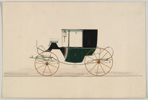 Coupé (unnumbered) by Brewster & Co., drawing, 1850-1870