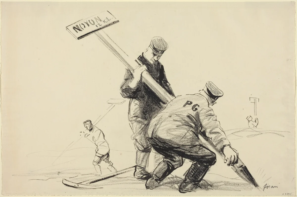 Noyon by Jean-Louis Forain, drawing, 1914-1919