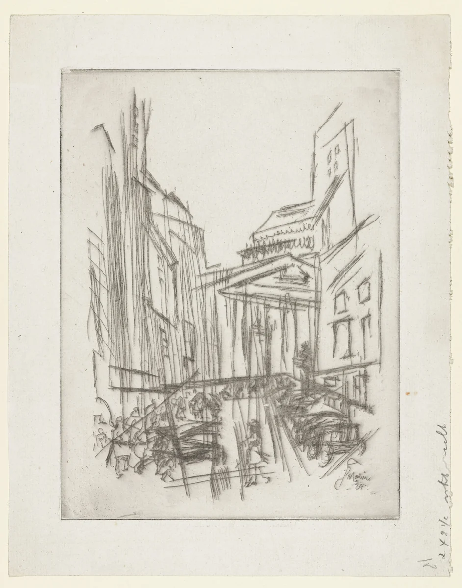 Nassau Street, Looking South by John Marin, print, 1924