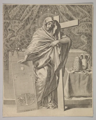 Personification of Faith by Claude Mellan, print, 1642