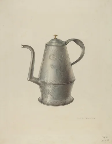 Coffee Pot by John Koehl, index of american design, 1938