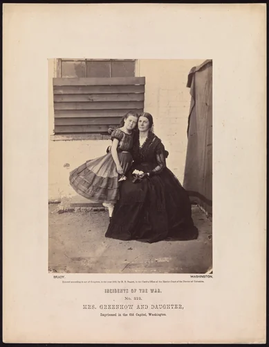 Mrs. Greenhow and Daughter, Imprisoned in the Old Capitol, Washington by Alexander Gardner, photograph, 1862